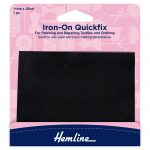 H692 BLACK 1 scaled Quickfix Iron-On Cotton Patches: Black - 11 x 25cm