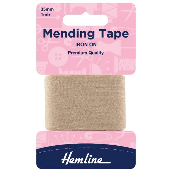 H698 BEI Iron-On Mending Tape: Beige - 100cm x 38mm
