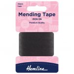 H698 BLK Iron-On Mending Tape: Black - 100cm x 38mm