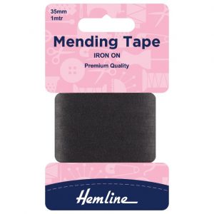 Iron-On Mending Tape: Black - 100cm x 38mm