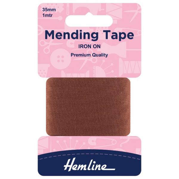 H698 BRN Iron-On Mending Tape: Brown - 100cm x 38mm