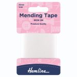 H698 WHT 1 scaled Iron-On Mending Tape: White - 100cm x 38mm