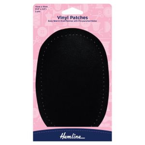 Sew-in Vinyl Patches: Black - 10 x 15cm