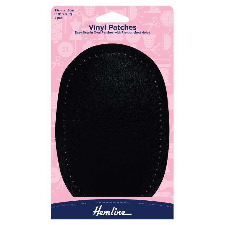 Sew-in Vinyl Patches: Black - 10 x 15cm
