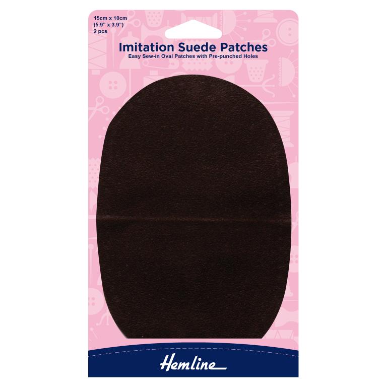 Sew-in Imitation Suede Patches: Brown - 10 x 15cm