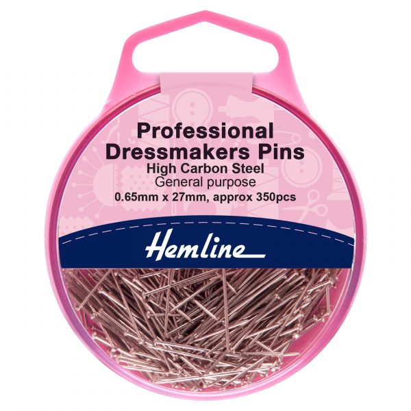 Pins: Dressmaker's: 0.65 x 27mm: Steel: 350 Pieces