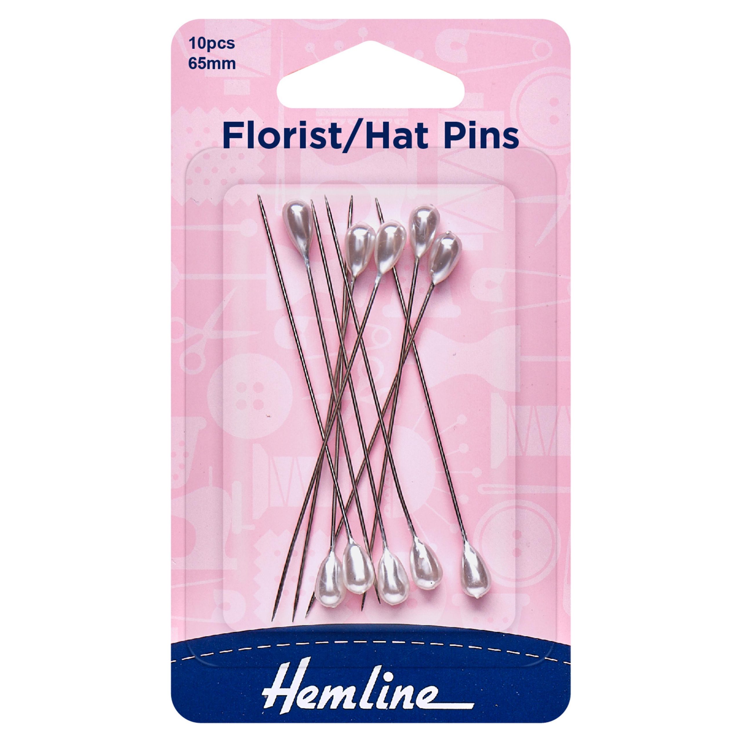 Pins: Florist-Hat: 65mm: Nickel: 10 Pieces