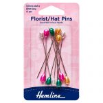 Pins: Florist-Hat: Multi-Coloured: 65mm: 12 Pieces