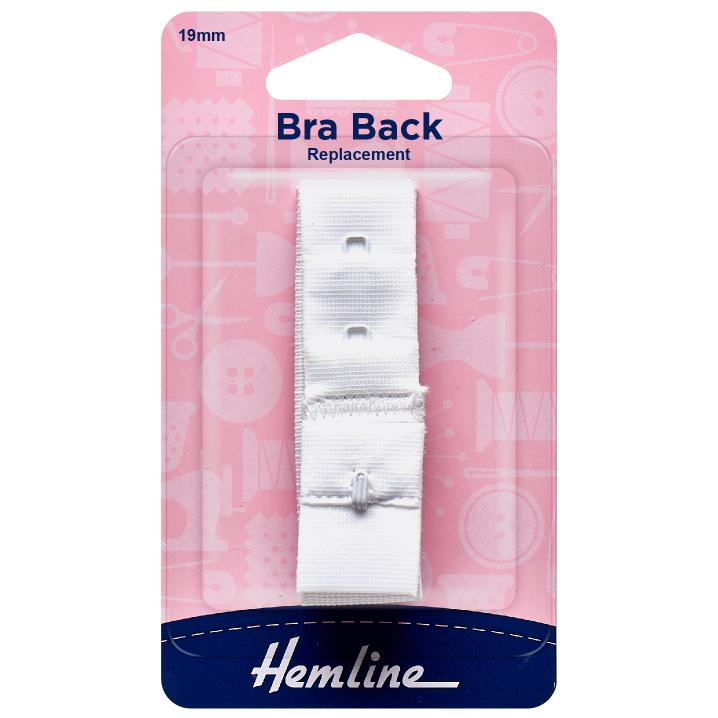 Bra Back Replacement: 19mm: White