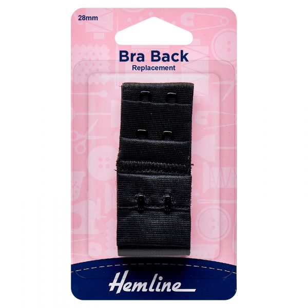 Bra Back Replacement: 28.5mm: Black