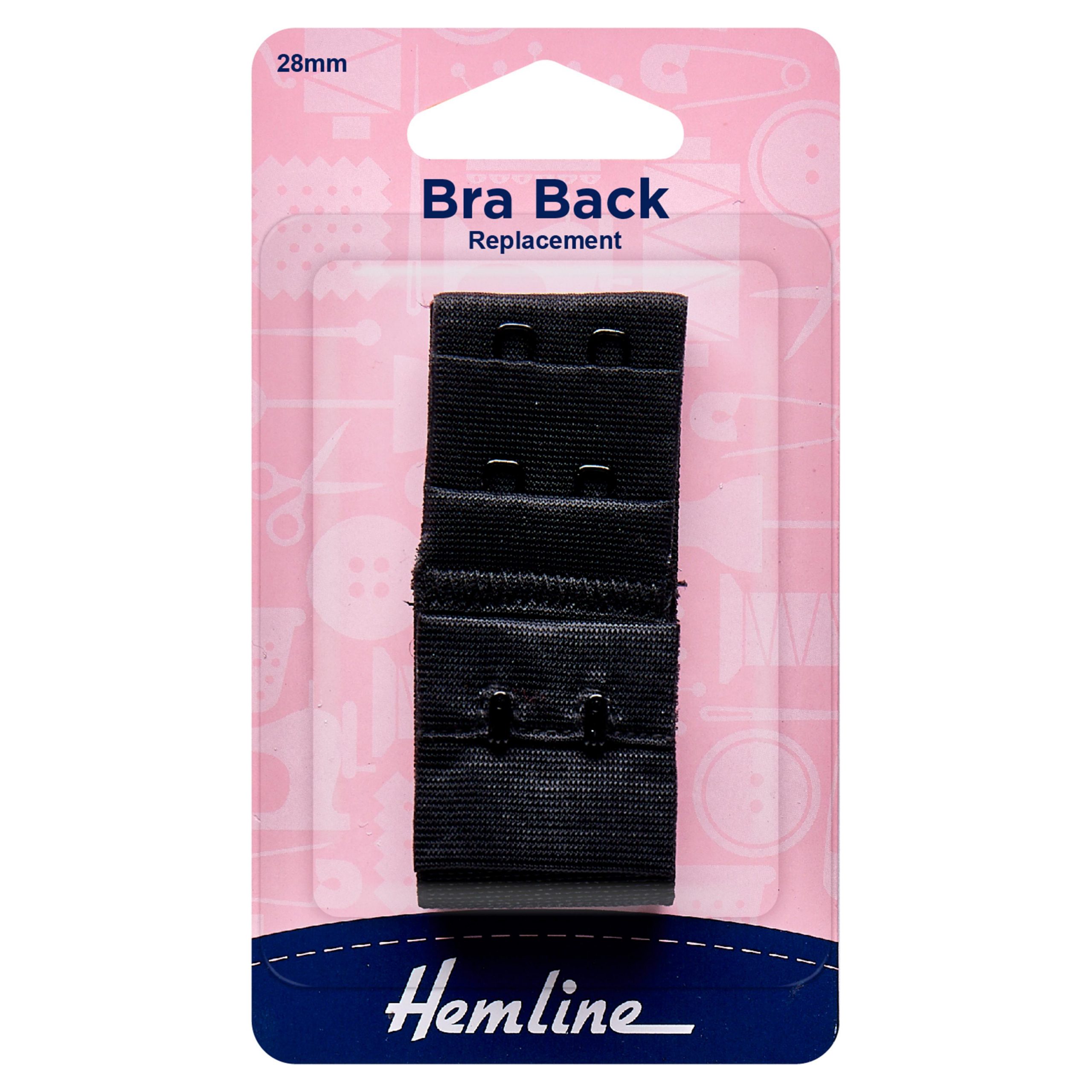 Bra Back Replacement: 28.5mm: Black