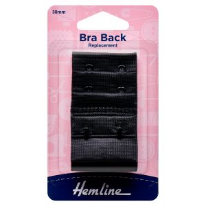Bra Back Replacement: 38mm: Black