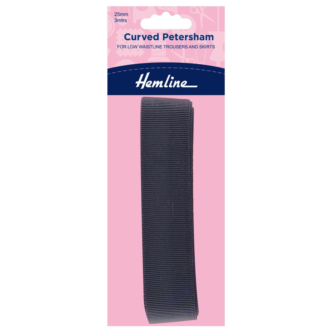 Petersham: Curved: 3m x 25mm: Black