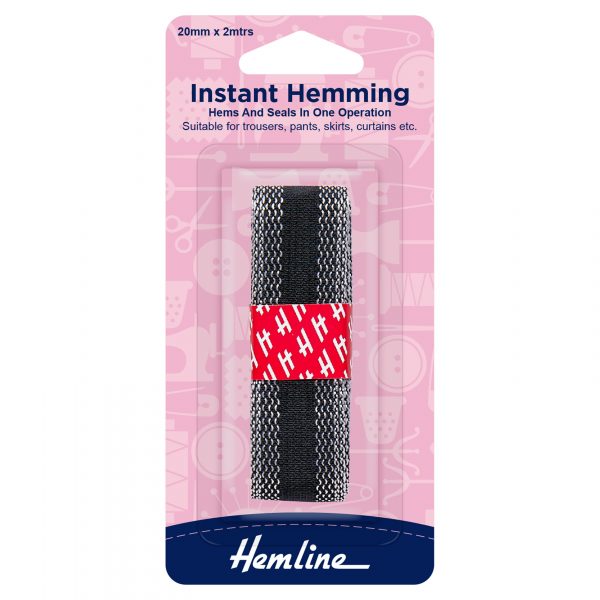 H784 B 1 scaled Instant Hemming: 2m x 20mm: Black