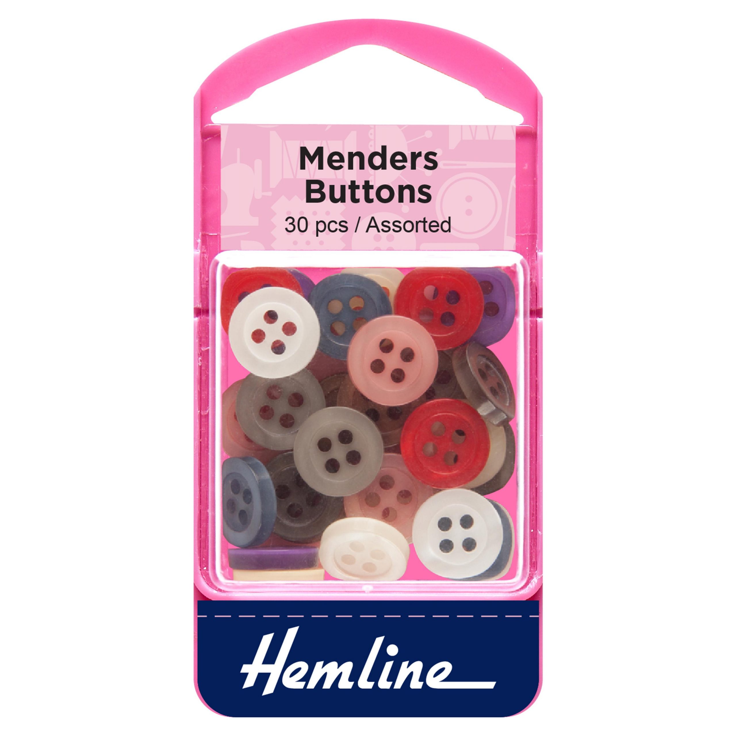 Buttons: Mender: Assorted Colours: 30 Pieces