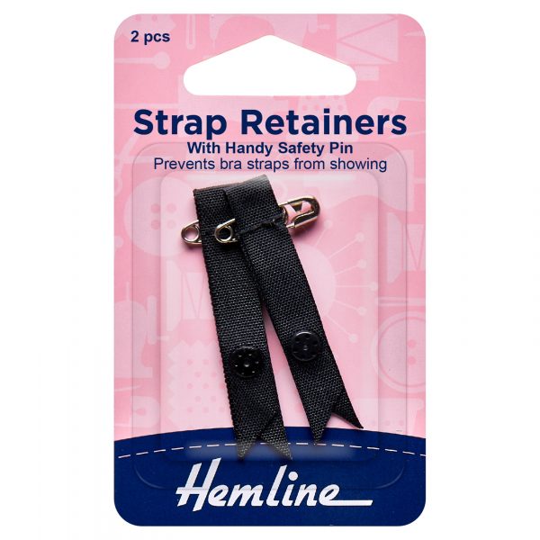 H788 B 1 scaled Shoulder Strap Retainer with Safety Pin: Black