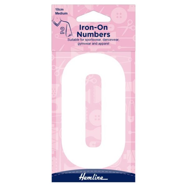 Motif: Iron-On Number: 10cm: White: 0