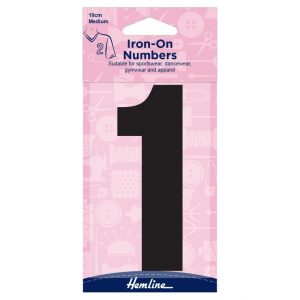 Motif: Iron-On Number: 10cm: Black: 1