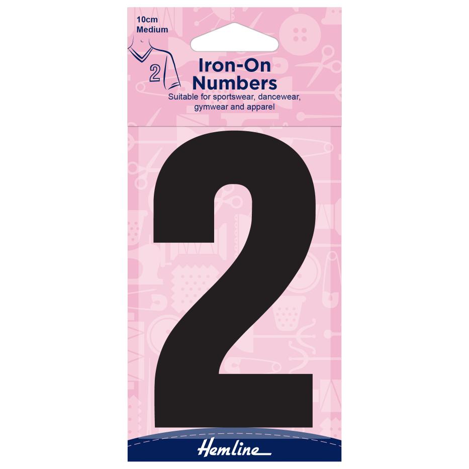 Motif: Iron-On Number: 10cm: Black: 2