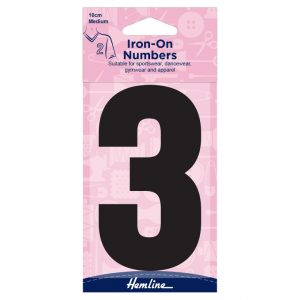 Motif: Iron-On Number: 10cm: Black: 3
