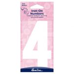 H824 10 4W Motif: Iron-On Number: 10cm: White: 4