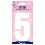 H824 10 5W Motif: Iron-On Number: 10cm: White: 5