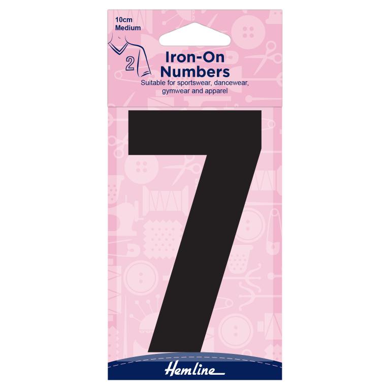Motif: Iron-On Number: 10cm: Black: 7