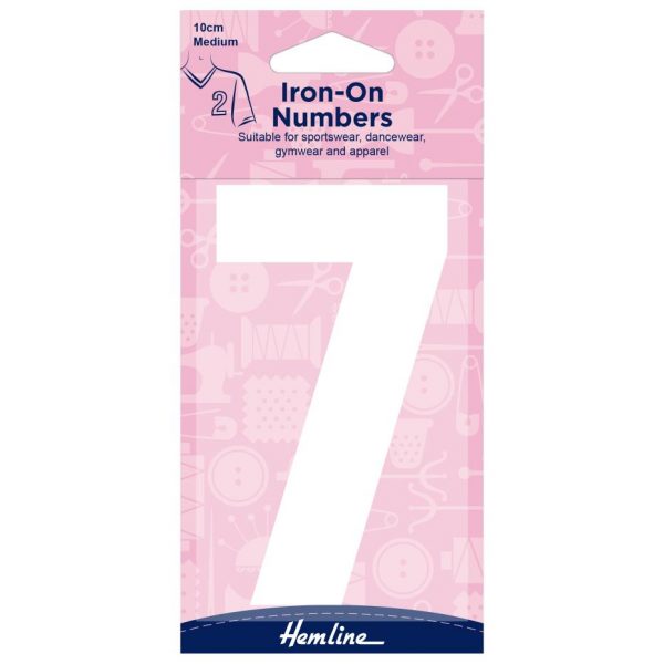 Motif: Iron-On Number: 10cm: White: 7