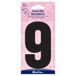 H824 10 9B Motif: Iron-On Number: 10cm: Black: 9