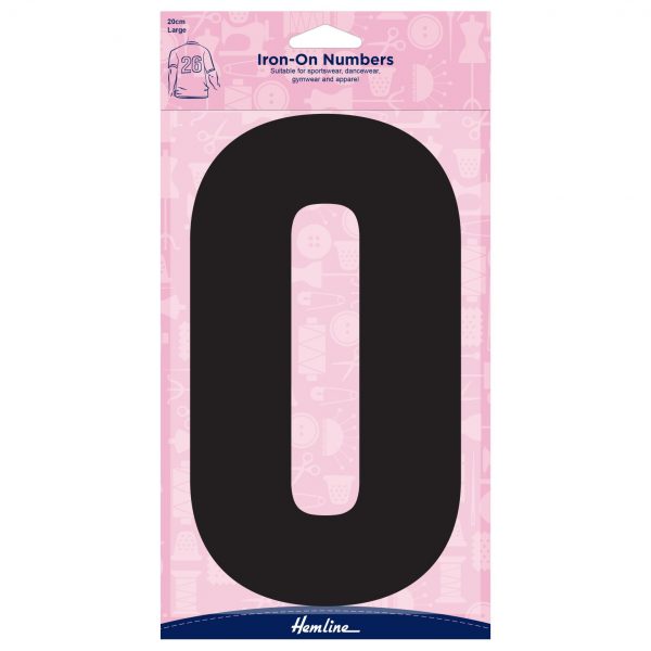 H824 20 0B Motif: Iron-On Number: 20cm: Black: 0
