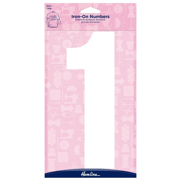 H824 20 1W Motif: Iron-On Number: 20cm: White: 1