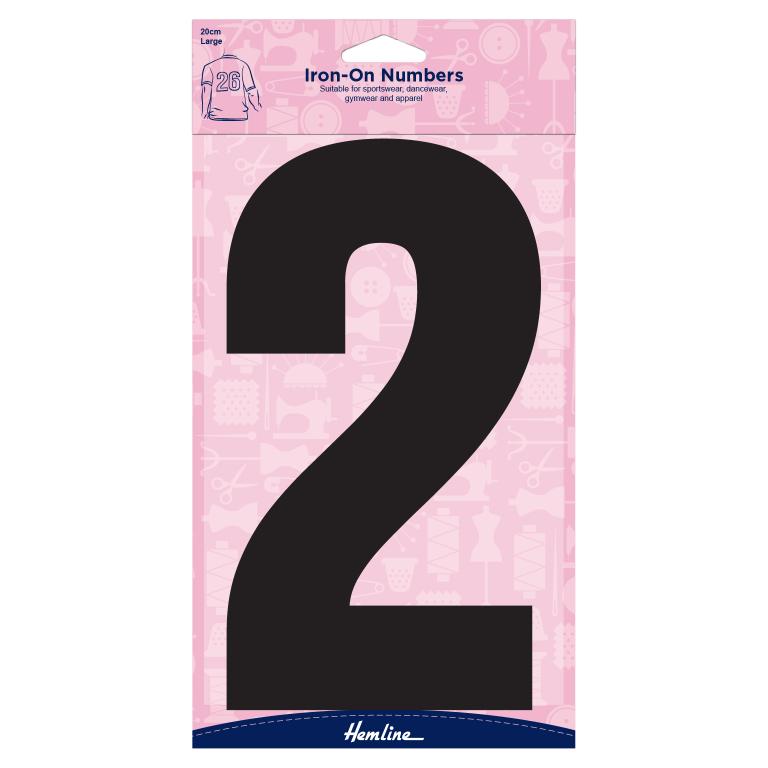 Motif: Iron-On Number: 20cm: Black: 2