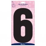 H824 20 6B Motif: Iron-On Number: 20cm: Black: 6