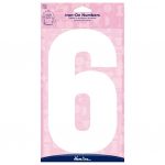 H824 20 6W Motif: Iron-On Number: 20cm: White: 6