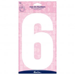 Motif: Iron-On Number: 20cm: White: 6