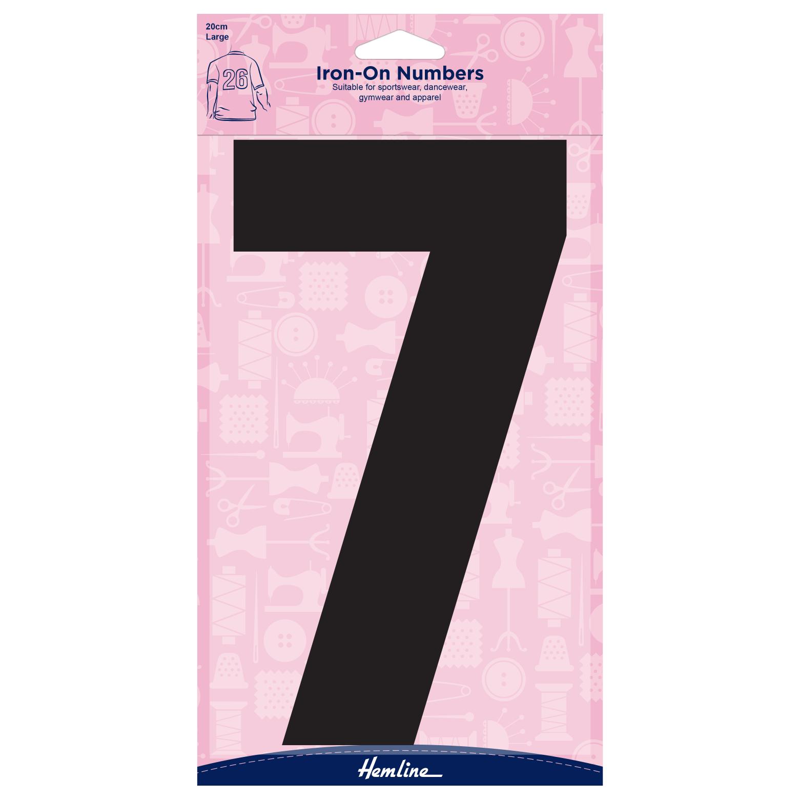 Motif: Iron-On Number: 20cm: Black: 7