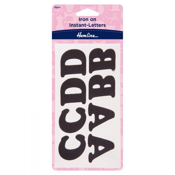 H825 B 1 scaled Motif: Iron-On Instant Letters: Black - 40pcs
