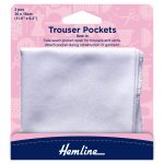 Cotton Trouser Pockets: White - 2pcs