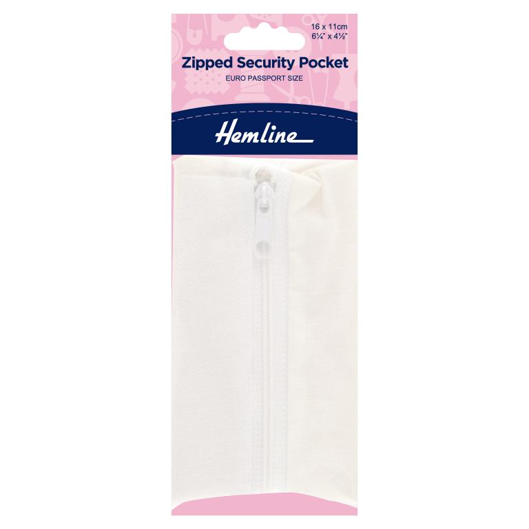 Zipped Security Pocket: Passport Size
