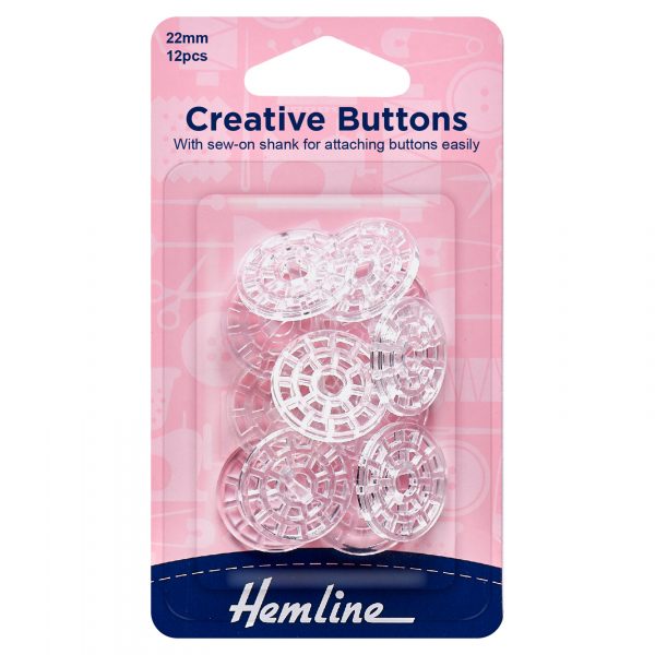 Buttons: Creative: 22mm: Pack of 12
