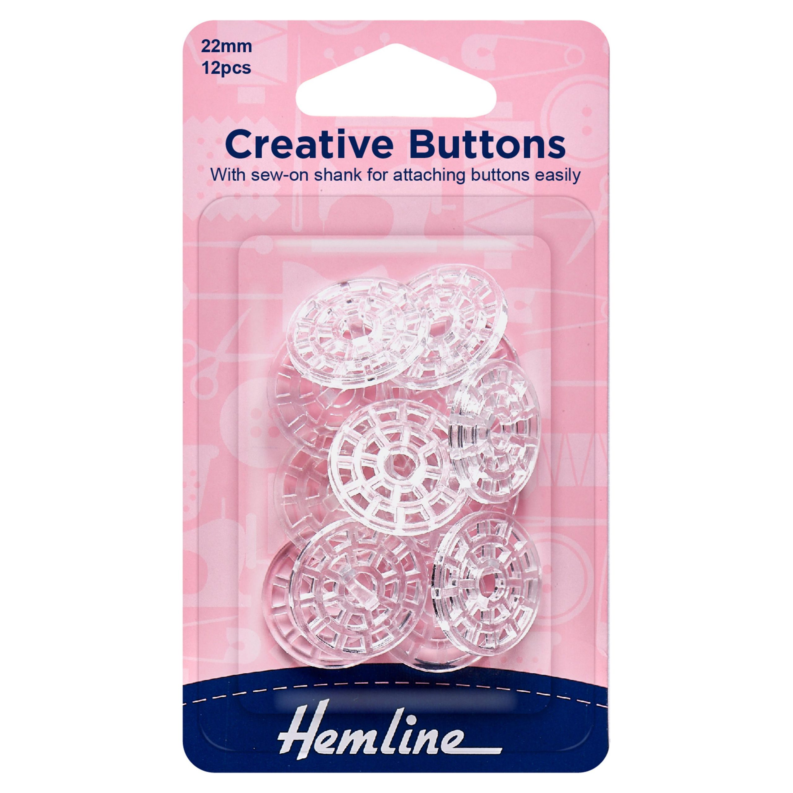 Buttons: Creative: 22mm: Pack of 12