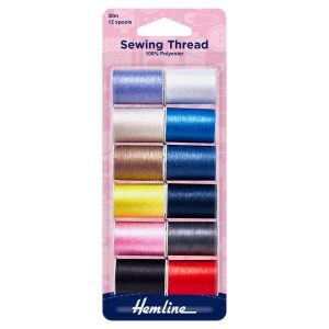 Sewing Thread: 12 x 30m: Assorted Colours