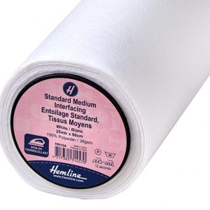 Interfacing: Standard: Medium: Iron-on: 25m x 90cm: White