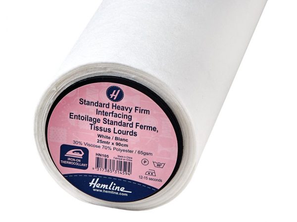 Interfacing: Standard: Heavy-Firm: Iron-on: 25m x 90cm: White