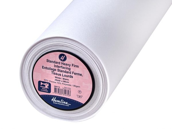 HN113 Interfacing: Standard: Heavy-Firm: Sew-in: 25m x 90cm: White