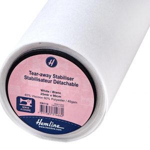 Stabiliser: Tear-Away: Sew-in: 25m x 90cm: White