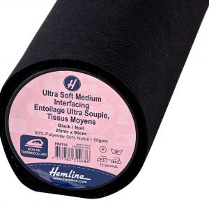 Interfacing: Ultra-Soft: Medium: Iron-on: 25m x 90cm: Black