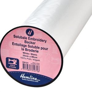 Embroidery Backer: Soluble: 25m x 90cm: White