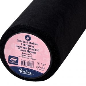 Interfacing: Standard: Medium: Iron-on: 25m x 90cm: Black