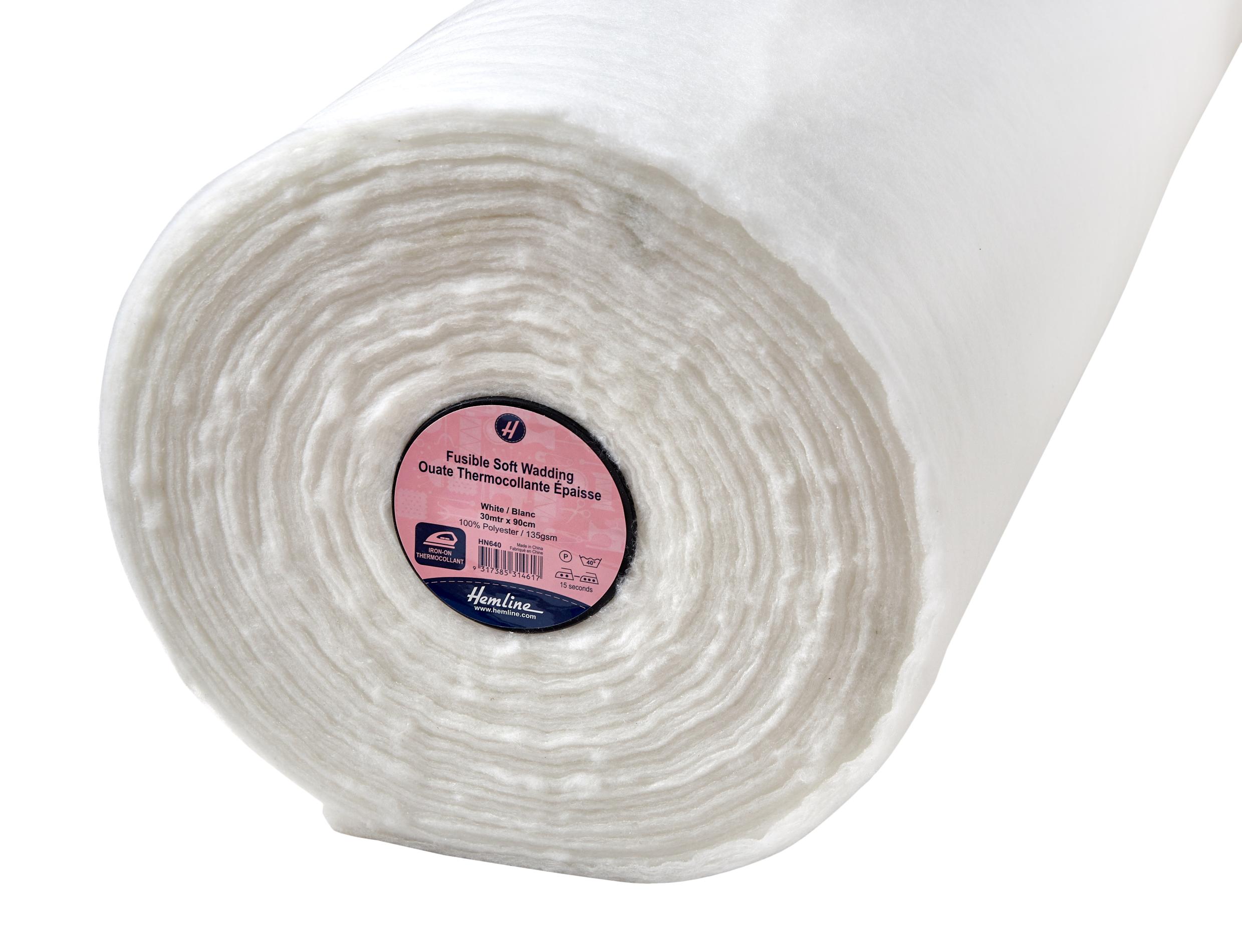 Wadding: Fusible: Soft: Iron-on: 30m x 90cm: White